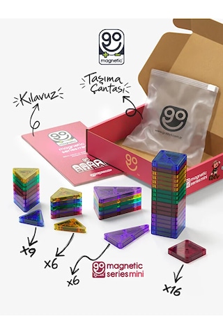Mini Magnetic Blok Seyahat Tipi Cep Boy Manyetik Oyuncak 39 Parça