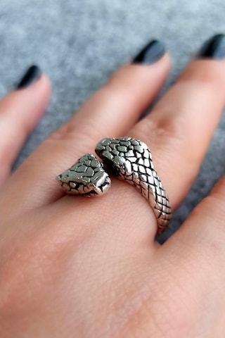 Antik Gümüş Kaplama 2 Taraflı Büyük Yılan Şekilli Ayarlanabilir Y - 512465357