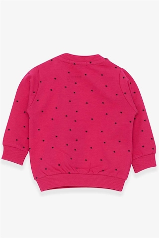 Breeze Kız Bebek Sweatshirt Mutlu Kedicikler 4 Ay-1.5 Yaş, Fuşya-fuşya Fuşya