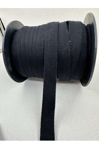 2 Cm Pamuk Balıksırtı Şerit-5 Metre-siyah/kalın