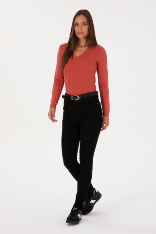 U.S. Polo Assn. Kadın Siyah Toohpick Fit Kanvas Pantolon 50309156-VR046
