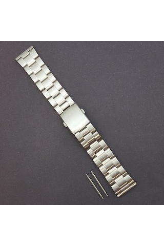 Çelik Metal Kol Saat Kordonu Yandan Basma Anahtarlı 24 Mm (C-03)