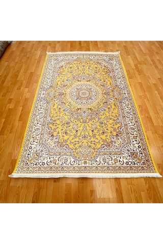 Güneş Madalyonlu 160 X 230 Cm Dijital Baskı Halı Sarı