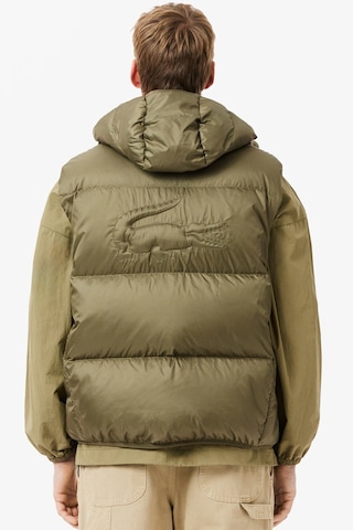 Lacoste Men's Water-resistant Puffer Vest Kaz Tüyü Dolgu Sabit Kapüşonlu Suitici Yelek Haki