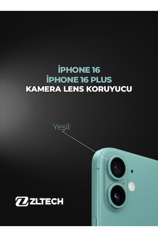 İphone 16/16plus Uyumlu Kamera Lens Koruyucu Yeşil