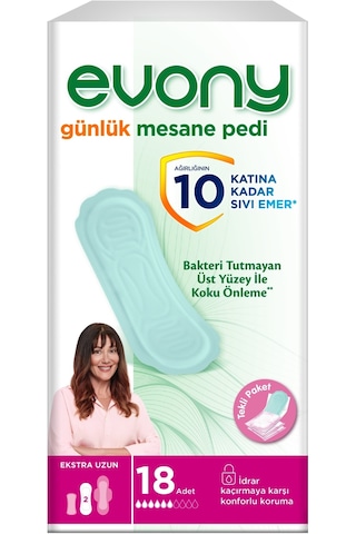 Evony Günlük Mesane Pedi Ekstra Uzun 72 Adet (4Pk*18)