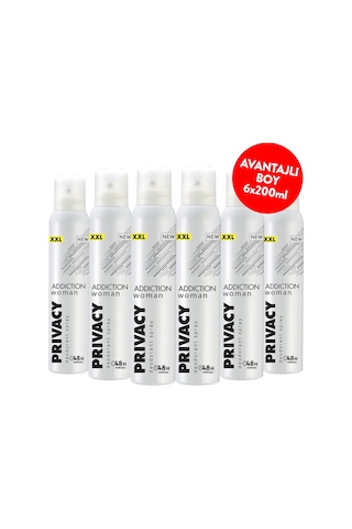Privacy Woman Addiction Kadın Sprey Deodorant 6 x 200 ML
