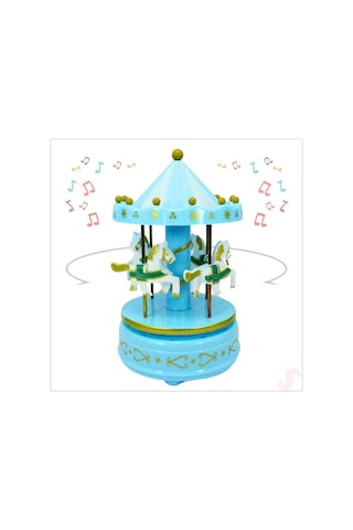 Atlı Karınca Müzik Kutusu, 17cm X 10cm - Mavi