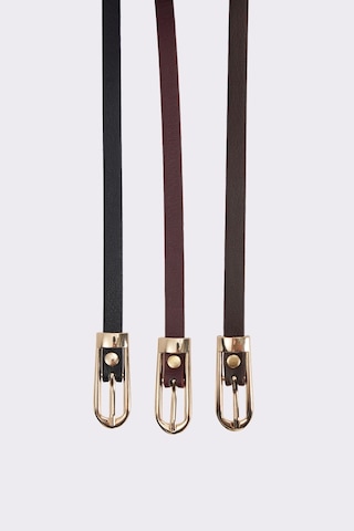 Tudors Kadın Gold Tokalı 110 Cm 3'lü Set Siyah-bordo-kahverengi Kemer-51488 Çok Renkli