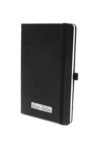 Kişiye Özel Deri Kordon Siyah Erkek Saati & Siyah Defter & Siyah (522406526)