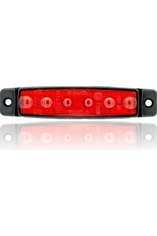 Sanel 12v Universal Parmak 6 Led Basamak Kırmızı Sbb12r6