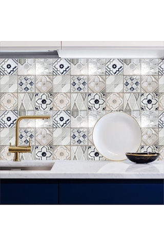 Mutfak Tezgah Arası Kendinden Yapışkanlı Folyo Kaplama Soft Eskitme Fayans Desen 60cmx100cm