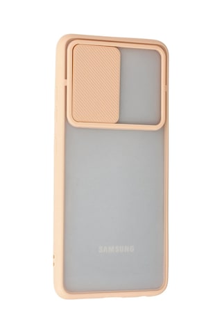 Newface - 14 - Samsung Galaxy Uyumlu A52 Kılıf Palm Buzlu Kamera Sürgülü Silikon - Csmo-tex - - Pembe