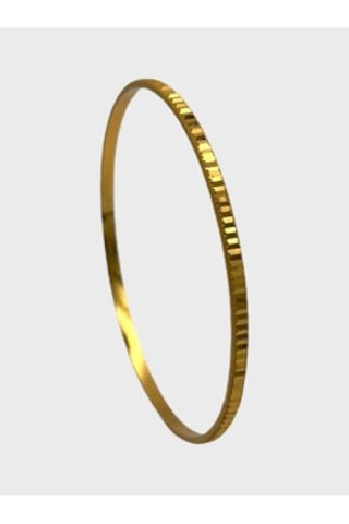 Arnes Jewelry Çelik 22 Ayar Altın Kaplama Desenli Ajda Bilezik - 1 Adet 20 Cm Ar621nes Gold