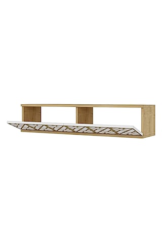 Tda1238dbg - Arex120 Duvara Montaj Tv Stand, Tv Rafı, Tv Sehpası Safirmeşe - Beyaz - Gold 120cm