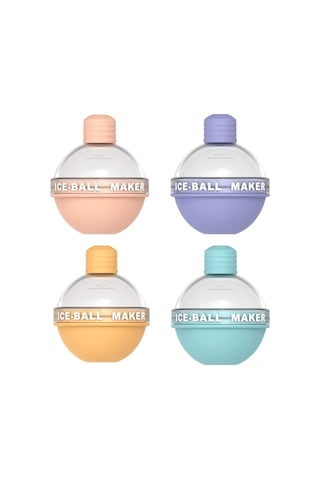 Tenfowee 4'lü Silikon Buz Topu Kalıbı, 2.5 İnç Viski Ve Kokteyller İçin Buz Küreleri, Hediye Paketi