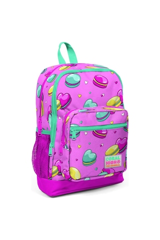 Coral High Pembe Makaron Kız Çocuk İlköğretim Okul Sırt Çantası Ve Beslenme Çanta Seti