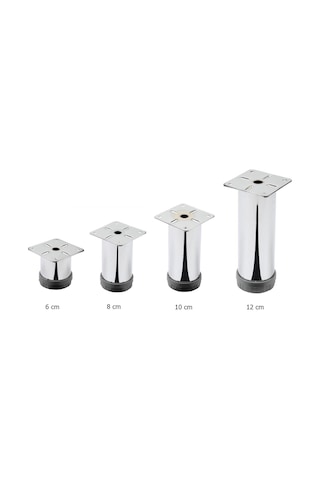 Eymenyapimarket Mobilya Ayağı Metal Alttan Ayarlı 42 Mm Krom Ayak 1.Kalite