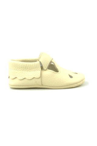 Hapshoe Kids Hakiki Deri Bej Lastikli Kız Bebek Patik Bej