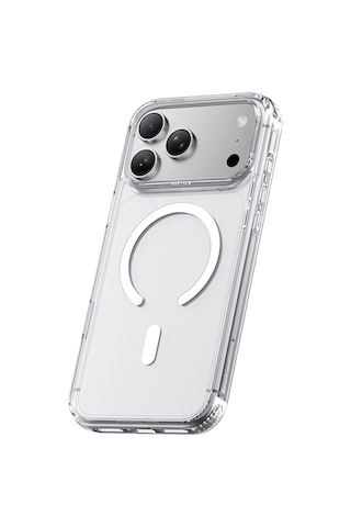 Apple iPhone 18 Pro Uyumlu Kılıf M-safe Şarj Özellikli Raptic Air Clear Serisi Airbagli Kapak Şeffaf