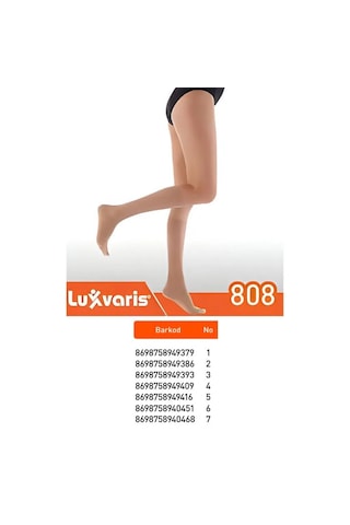 Luxvaris 808 Ccl2 Dizaltı Burnu Açık Ten Rengi Çorap No: 5
