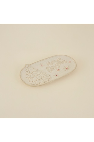 Karaca Home New Year Yılbaşı Merry Christmas Dekoratif Tabak 31x17x3 Cm