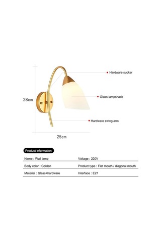 110v 220v Modern Led Duvar Lambası İskandinav Cam Küre Duvar Işıkları Koridor Yatak Od Başucu Oturma Odası Merdiven Aplik 56853965 Altın
