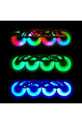 Mavi 4 Adet 76/80mm Paten Led Işıklı Yanıp Sönen Tek Sıra Tekerlekli Paten Ayakkabı Tekerlekleri 80 Mm Mavi