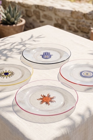 Fortuna 4'lü Pasta Tabağı Seti 19 Cm Çok Renkli