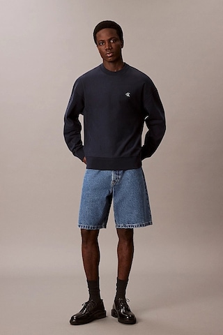 Calvin Klein Erkek Regular Fit Bisiklet Yaka Nakış Logolu Sweatshirt - Lacivert Dark Sapphire