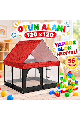 Missidea Siyah Çatılı Kare Bebek Ve Çocuk Oyun Alanı 120x120 Cm