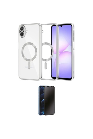 Cep 20-26 Samsung Uyumlu Galaxy A07 4g Kılıf Nova Işık Özel Seri İkili Koruma Seti Najmaddin Titan Gri