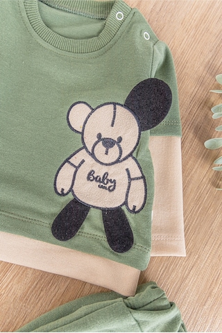 Babymod Ayıcık Figürlü 2'li Erkek Bebek Takım Yeşil