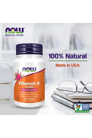Now Foods Vitamin A 10.000 IU Takviye Edici Gıda 100 Softjel
