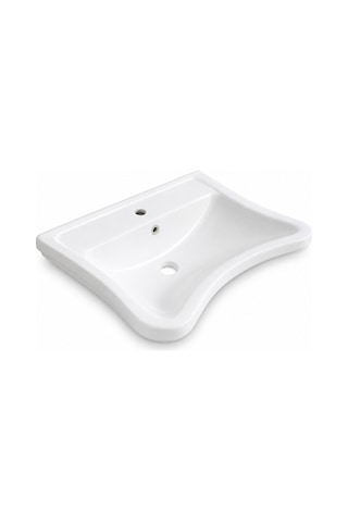 Quarter Bath Engelli Lavabo 50x60 Cm Duvara Asma Seramik Lavabo Tekerlekli Sandalye Uyumlu Parlak Beyaz 70sd2006