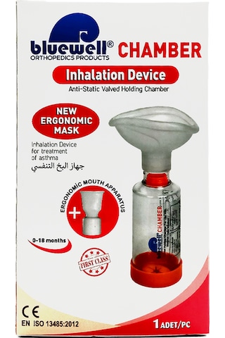 Bluewell Aerochamber İnhalasyon Cihazı Kırmızı 0 - 18 Ay