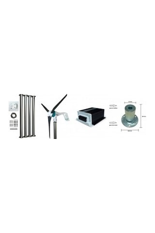 Set Air Speed 500w 24v Rüzgar Türbini + Hibrit Şarj Kontrol Cihazı + Direk Seti İsta-breeze