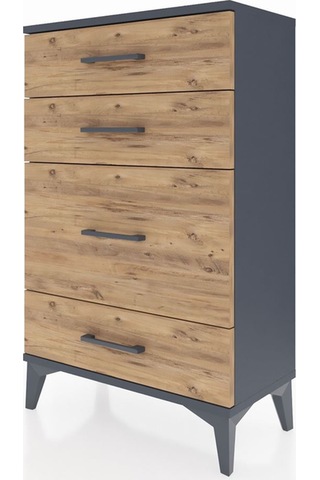 Arges Komodin 4 Çekmeceli 60x30x96 Antrasit-çam Antrasit