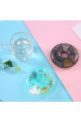 Su Geçirmez Haftalık Hap Kutusu Taşınabilir 7 Günlük Haftalık Seyahat Hap Kutusu Renkli Kullanışlı Hap Dağıtıcı Vitnler Tarzı H,