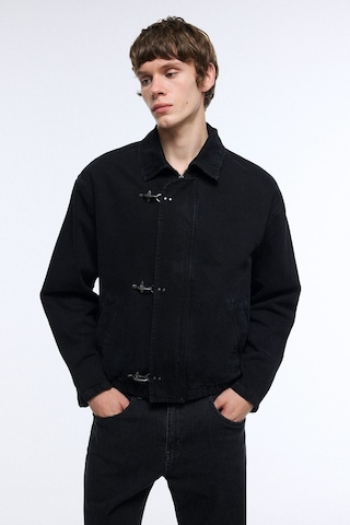Defacto Relaxed Fit Metal Kanca Detaylı Pamuklu Jean Ceket I5787ax26aunm40 Siyah-nm40