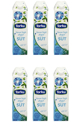 Torku Yarım Yağlı Süt 1 Lt X 6 Adet