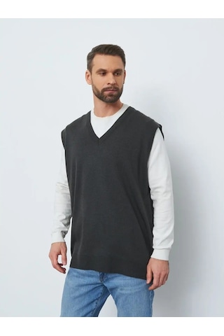 Pralkin İ Ko Erkek Klasik Yelek 104264841 Koyu Gri