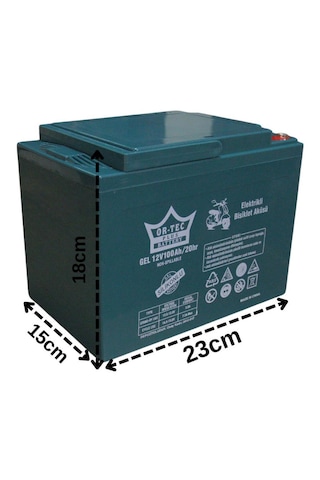 Ortec Plus 12v 100ah Elektrikli Motosiklet Aküsü 2024 Üretim