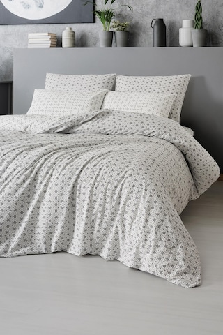Mix & Match Bloom %100 Pamuk Tek Kişilik Nevresim Seti Gri