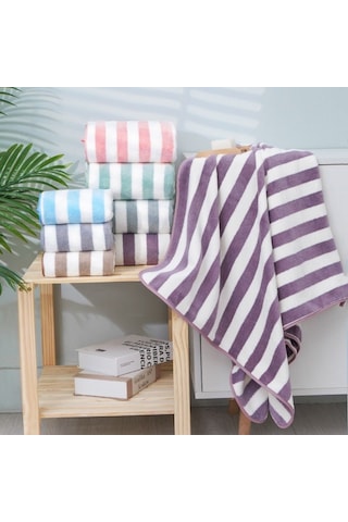 Xiyyadms Hızlı Kuruyan Mikrofiber Havlu - Banyo, Plaj Ve Seyahat İçin Yumuşak Havlu Seti Mor