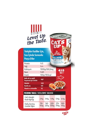 Cats Up Yaş Yetişkin Kedi Maması Somonlu 415gr