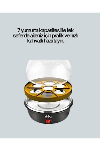 7 Yumurtalık Buharlı Yumurta Pişirme Cihazı Otomatik Kapanma Özellikli Çok Renkli