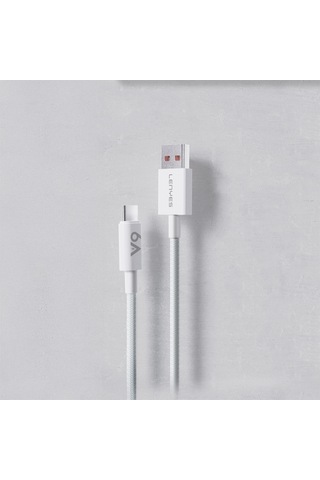 Lenyes Lc518 Usb-a To Type-c 6a Örgü Tasarımlı Hızlı Şarj Özellikli Data Ve Şarj Kablosu 66w 1m Gri Gri
