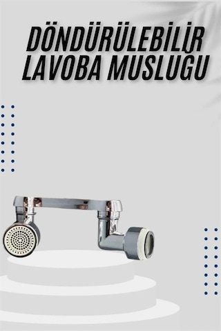 Dönebilen Musluk Başlığı Akrobat Mutfak Banyo Musluk Ucu Başlığı Oynar Başlıklı Altın - Beyaz