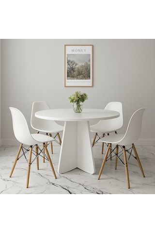 Barberon Yuvarlak Modern Dekoratif Yemek Masası Mutfak Masası